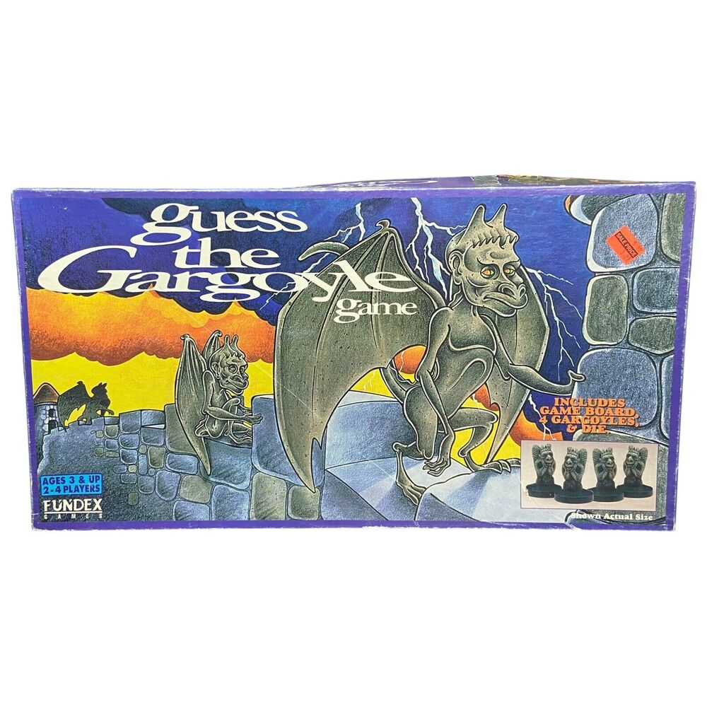 Vintage Guess the Gargoyle board game Fundex 1994 Open Box Spooky 100% COMPLETE!